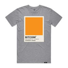 Load image into Gallery viewer, Sovereignty Orange Pantone Bitcoin T-Shirt - Grey
