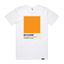 Load image into Gallery viewer, Sovereignty Orange Pantone Bitcoin T-Shirt - White