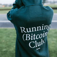 Load image into Gallery viewer, Running Bitcoin Club Hoodie Sweatshirt - Back