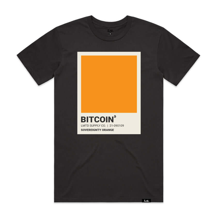 Sovereignty Orange Pantone Bitcoin T-Shirt - Black