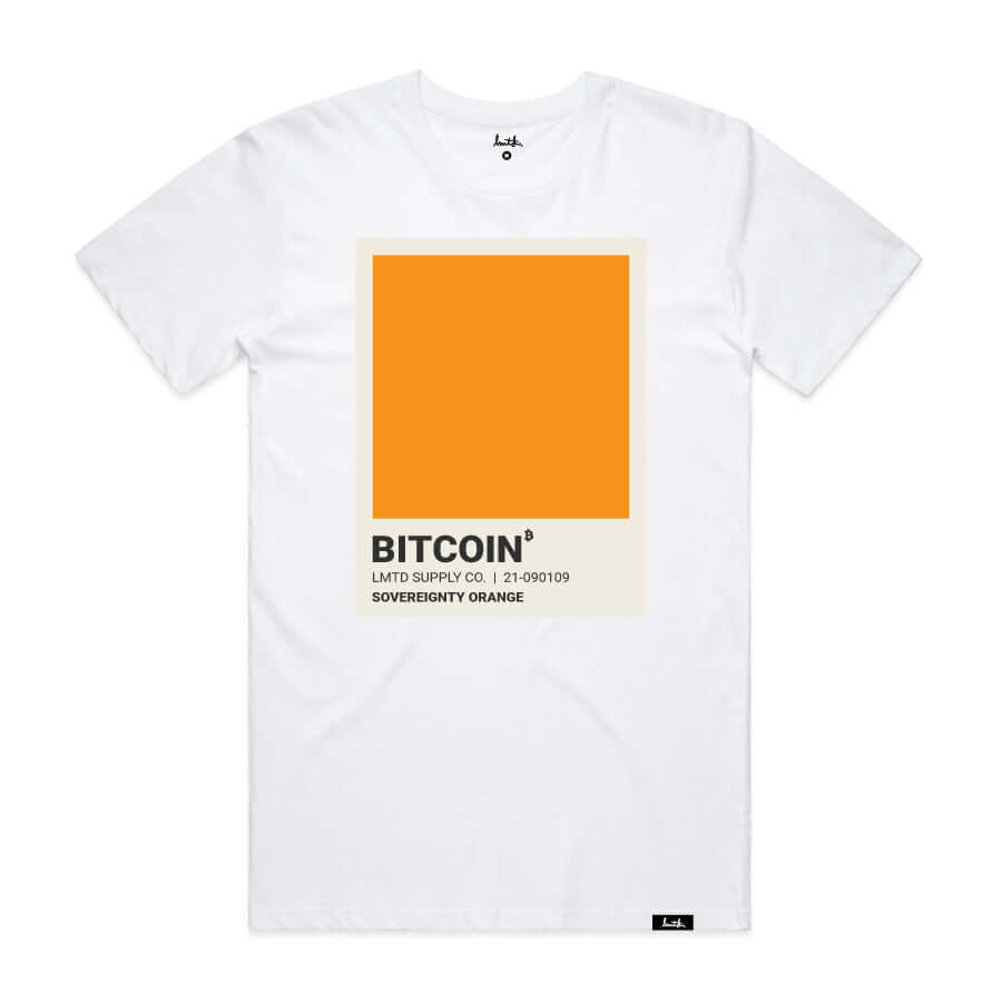 Sovereignty Orange Pantone Bitcoin T-Shirt - White
