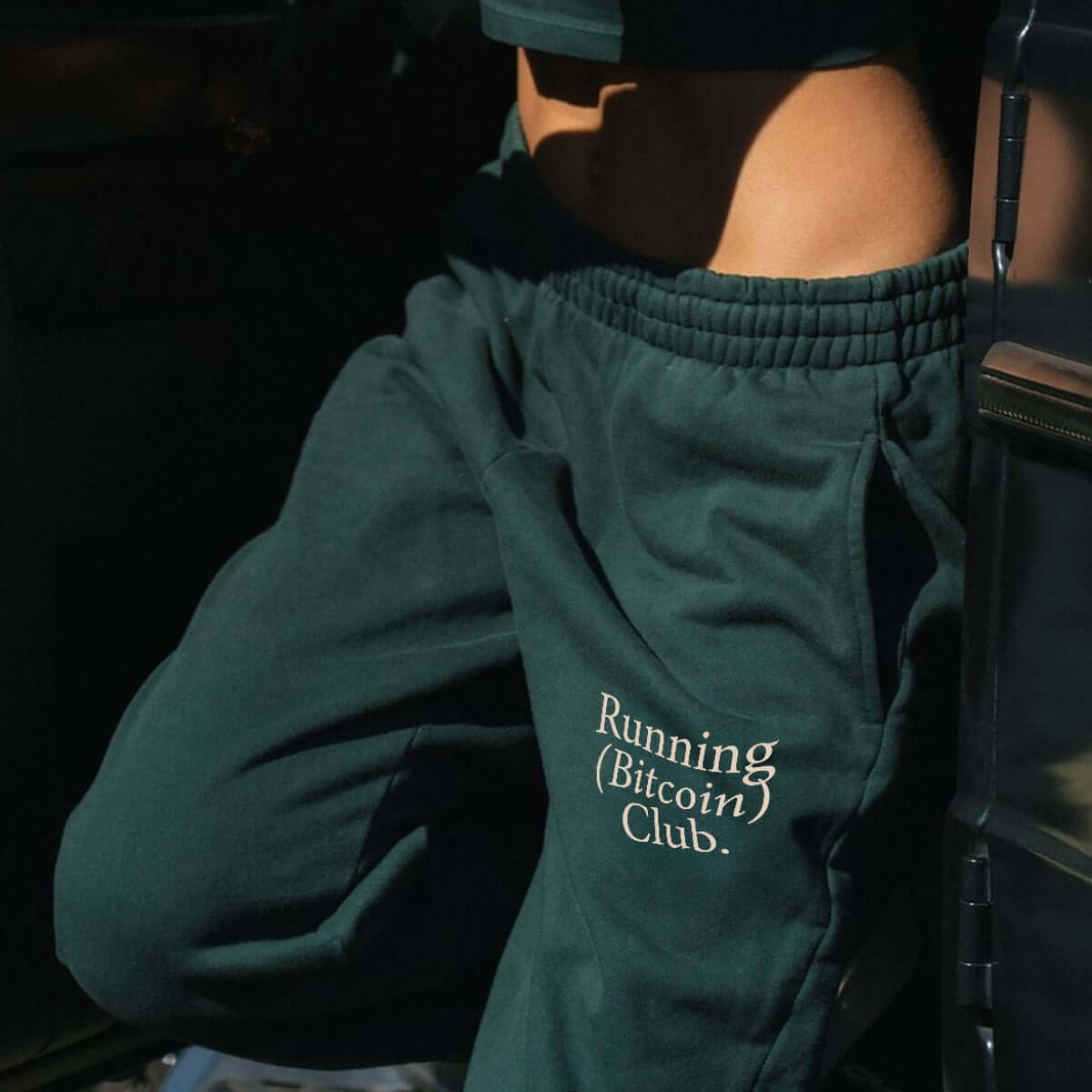 Running Bitcoin Club Hoodie Sweatshirt - Detail