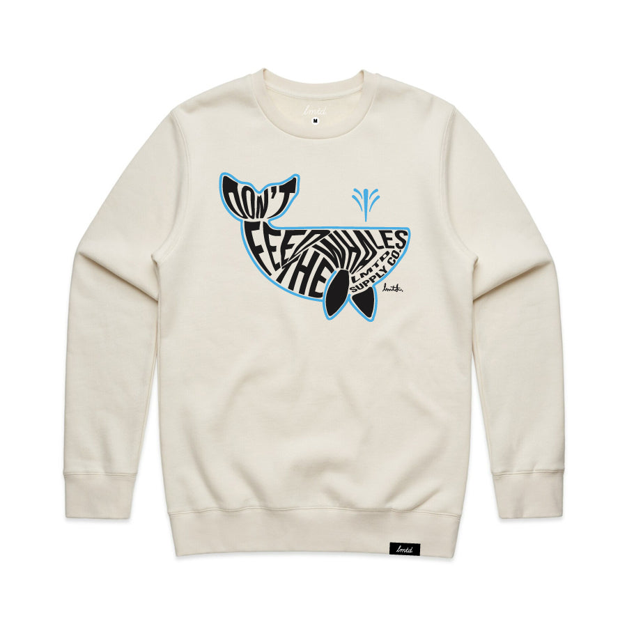Don't Feed the Bitcoin Whales Crewneck Sweatshirt - White