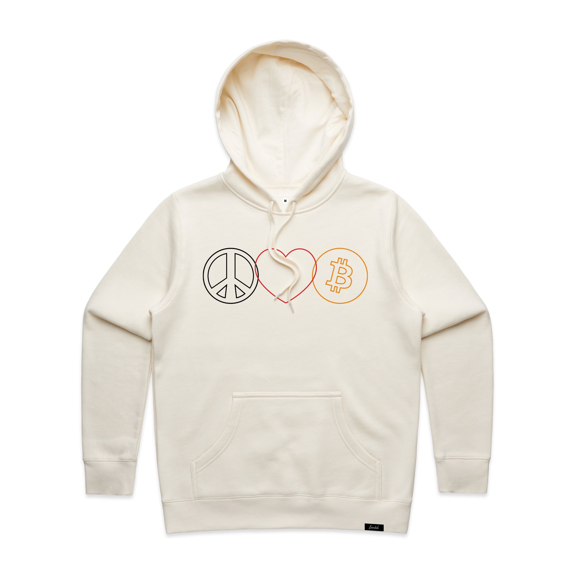 Peace, Love, & Bitcoin Hoodie Sweatshirt